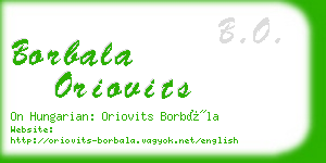 borbala oriovits business card